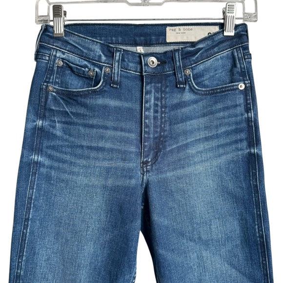 Rag and Bone Nina High Rise Ankle Flare Jeans Topaz Size 25 Medium Wash Blue - Picture 5 of 13